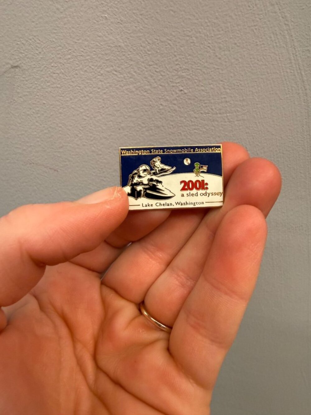 VTG 2001: A Sled Odyssey Washington Snowmobile Commemorative Enamel Pin Small